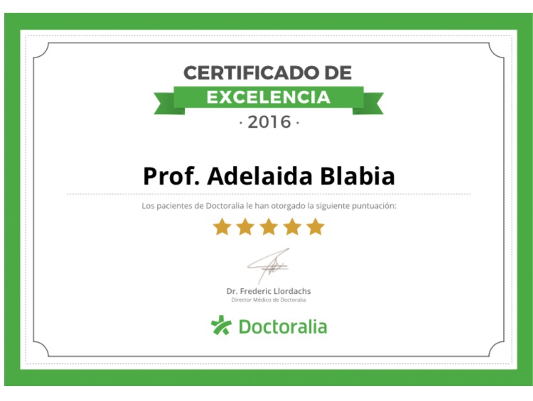 certificado de excelencia - doctoralia