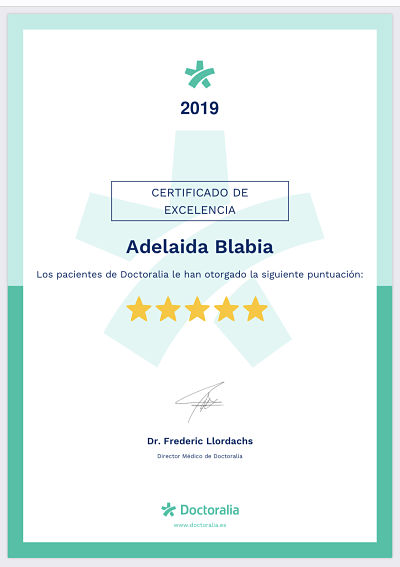 certificado de excelencia - doctoralia